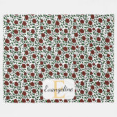 Personalized Beauty and Beast Garden Rose Name Red Fleece Deken (Voorkant (Horizontaal))