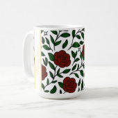 Personalized Beauty and Beast Garden Rose Name Red Koffiemok (Voorkant links)