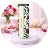 Personalized Beauty and Beast Garden Rose Name Red Thermosbeker