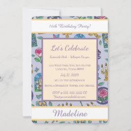 Personalized Beauty and the Beast Book Girl Kaart