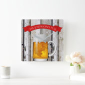 Personalized Beer Stein & "(Your Name) Pub" Vierkante Klok (Huis)