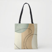 Personalized Beige Abstract Totebag Tote Bag (Voorkant)