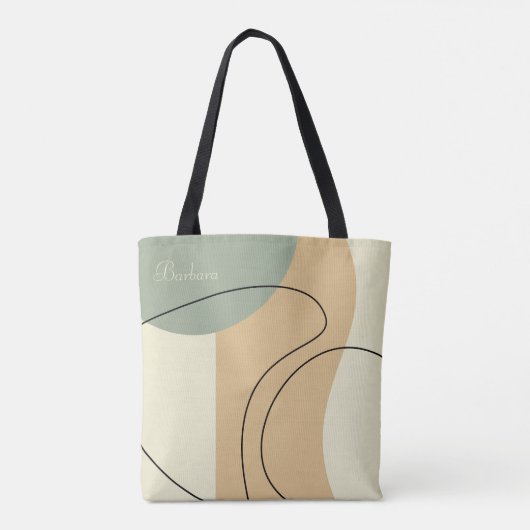 Personalized Beige Abstract Totebag Tote Bag (Achterkant)