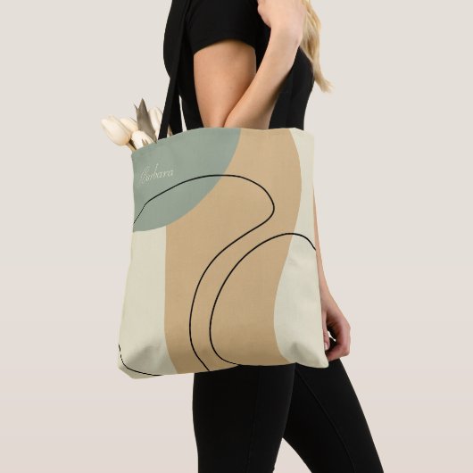 Personalized Beige Abstract Totebag Tote Bag (Dichtbij)