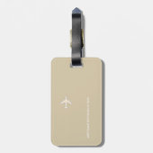 Personalized Beige Airplane Travel Bagagelabel (Achterkant verticaal)