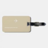 Personalized Beige Airplane Travel Bagagelabel (Achterkant horizontaal)