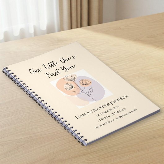 Personalized Beige Baby Photo Notebook Notitieboek