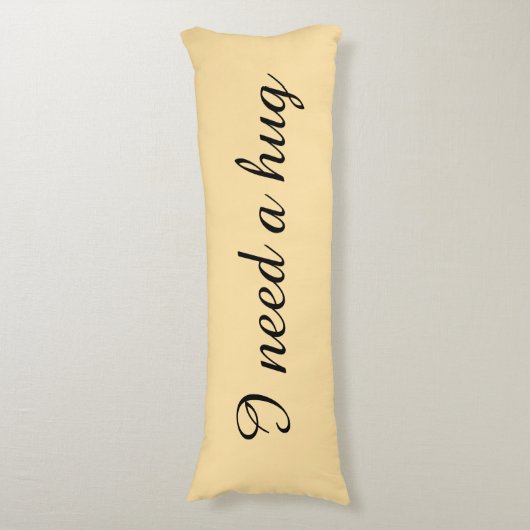 Personalized beige body pillows lichaamskussen (Voorkant Verticaal)