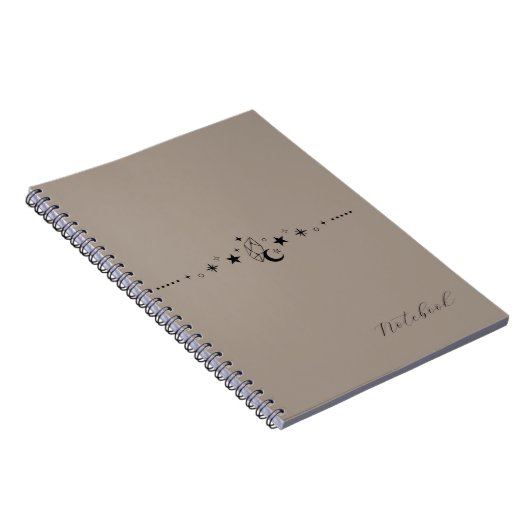 Personalized Beige Celestial Spiral Notebook Notitieboek (Rechterzijde)