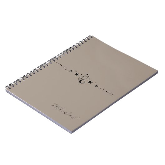 Personalized Beige Celestial Spiral Notebook Notitieboek (Linkerzijde)