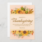 Personalized Beige Simple Thanksgiving  Feestdagenkaart (Voorkant / Achterkant)