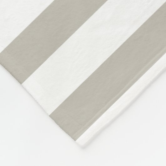 Personalized Beige Striped Baby Blanket – Neutral Fleece Deken (Hoek)