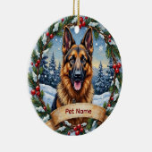 Personalized Belgian Shepherd Christmas Keramisch Ornament (Rechts)
