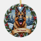 Personalized Belgian Shepherd Christmas Keramisch Ornament (Voorkant)