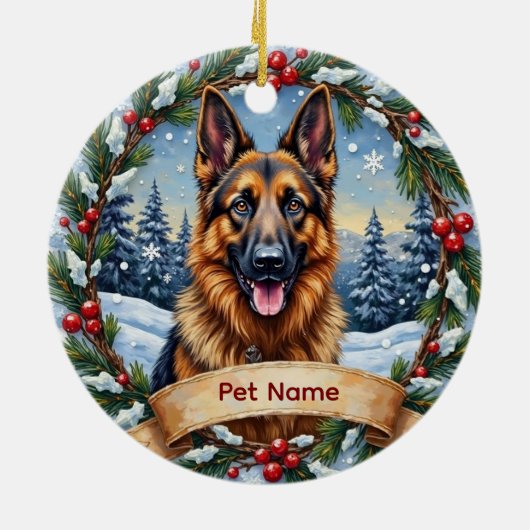 Personalized Belgian Shepherd Christmas Keramisch Ornament (Achterkant)