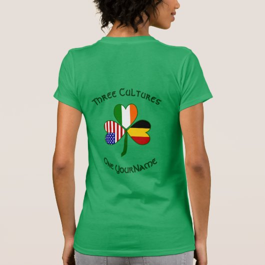 Personalized Belgium Ireland USA Shamrock Women's T-shirt (Achterkant)