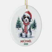 Personalized Bernedoodle Dog Christmas Keramisch Ornament (Rechts)