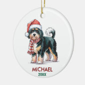 Personalized Bernedoodle Dog Christmas Keramisch Ornament (Links)