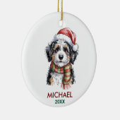 Personalized Bernedoodle Dog Christmas Keramisch Ornament (Rechts)