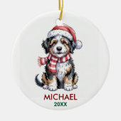 Personalized Bernedoodle Dog Christmas Keramisch Ornament (Voorkant)