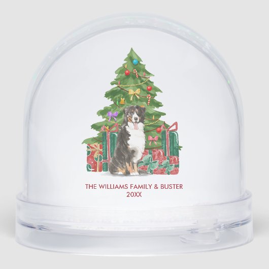 Personalized Bernese Mountain Dog Christmas Sneeuwbol (Achterkant)