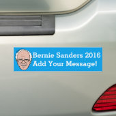 PERSONALIZED Bernie Sanders Cartoon Face Bumpersticker (Op auto)