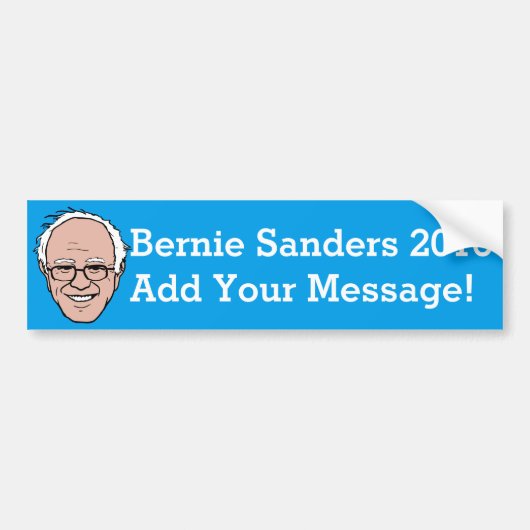 PERSONALIZED Bernie Sanders Cartoon Face Bumpersticker (Voorkant)