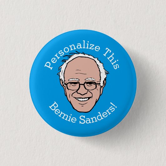 PERSONALIZED Bernie Sanders Cartoon Face Ronde Button 3,2 Cm (Voorkant)