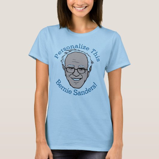 PERSONALIZED Bernie Sanders Cartoon Face T-shirt (Voorkant)