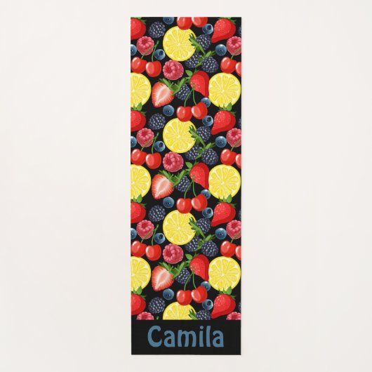 Personalized Berries & Citrus Pattern  Yogamat (Voorkant)