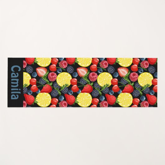Personalized Berries & Citrus Pattern  Yogamat (Voorkant (horizontaal))