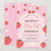Personalized Berry 1st Birthday Kaart (Voorkant / Achterkant)