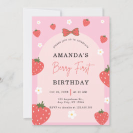 Personalized Berry 1st Birthday Kaart