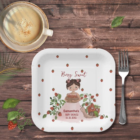 Personalized Berry Sweet Baby Shower Disposable  Papieren Bordje