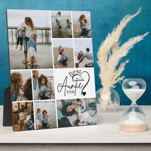 Personalized Best Aunt Photo Collage Fotoplaat (Zijkant)
