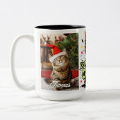 Personalized Best Cat Dad Ever - fathers day mugs Tweekleurige Koffiemok (Links)