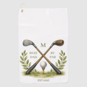 Personalized Best Dad By Par Monogram Golfhanddoek (Voorkant)