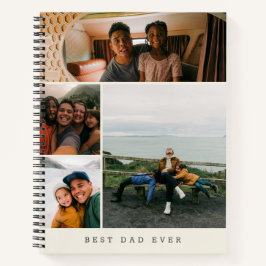 Personalized Best Dad Ever Photo Collage Notitieboek