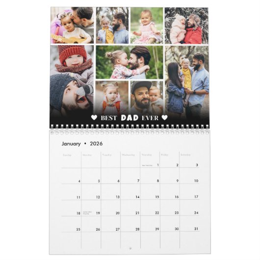Personalized Best Dad Photo Collage Father Kalender (Jan 2026)