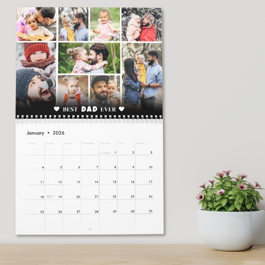 Personalized Best Dad Photo Collage Father Kalender