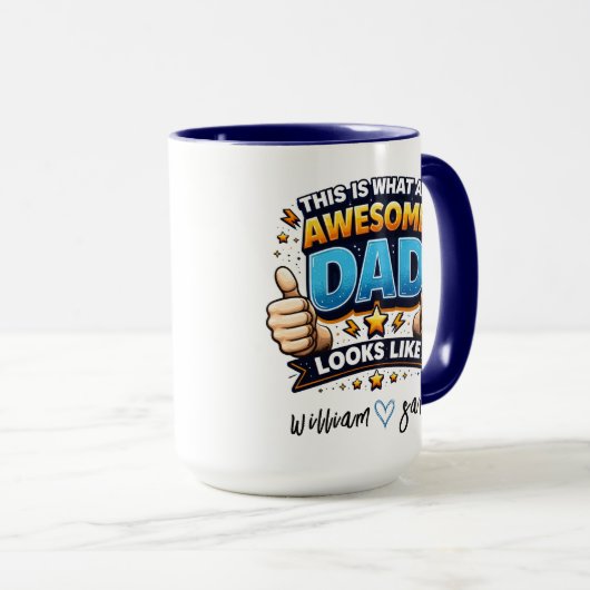 Personalized Best Daddy Ever | Custom Father’s Day Mok (Voorkant rechts)