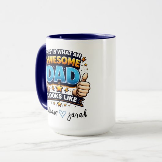 Personalized Best Daddy Ever | Custom Father’s Day Mok (Voorkant links)