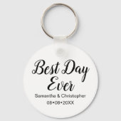 Personalized Best Day Ever Wedding Sleutelhanger (Voorkant)