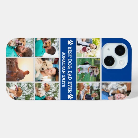 Personalized Best Dog Dad – Collage 10 Photos Case-Mate iPhone Case (Achterkant (horizontaal))