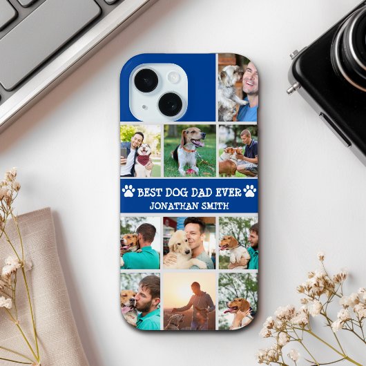 Personalized Best Dog Dad – Collage 10 Photos Case-Mate iPhone Case