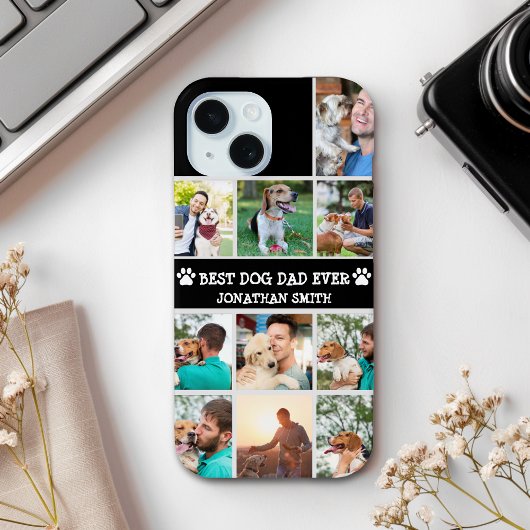 Personalized Best Dog Dad – Collage 10 Photos Case-Mate iPhone Case