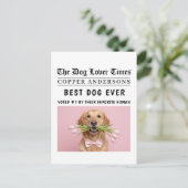 Personalized “Best Dog Ever” Dog Newspaper Briefkaart (Staand voorkant)