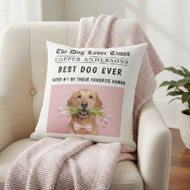 Personalized “Best Dog Ever” Newspaper Photo  Kussen