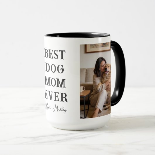 Personalized Best Dog Mom 2 Photo | Mother’s Day Mok (Voorkant rechts)