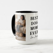 Personalized Best Dog Mom 2 Photo | Mother’s Day Mok (Voorkant links)